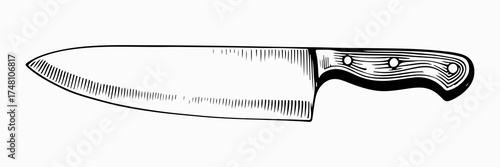 Knife. Vector engraving style illustration