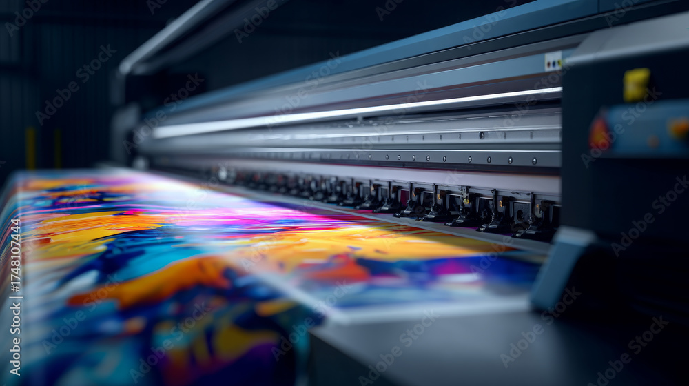 Naklejka premium Large Format Inkjet Printer With Vivid Colors