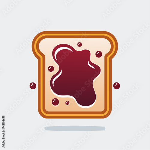 Appetizing illustration of toast with vibrant jam, ideal for food-related designs and promotions