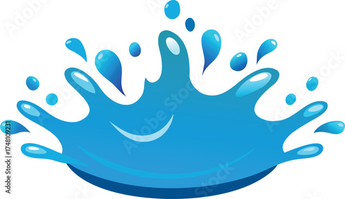 realistic dynamic splash water droplet icon.