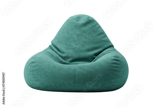 Photos Isolated cozy beanbag chair, comfortable seating cushion in living room, modern
