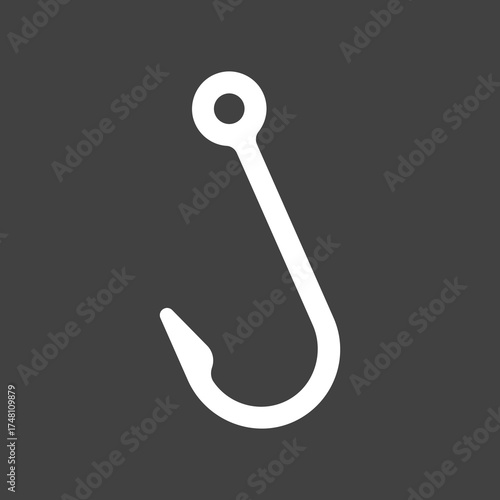 Minimal isolated thick fishing hook.