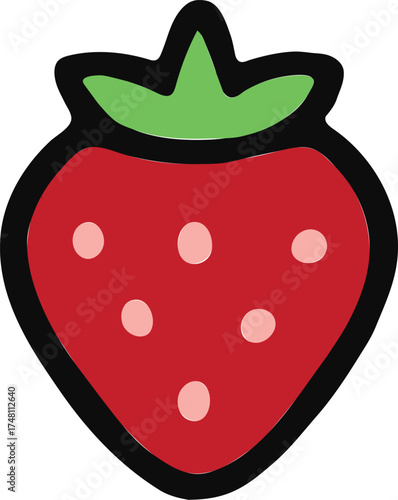 illustration of strawberry in a box