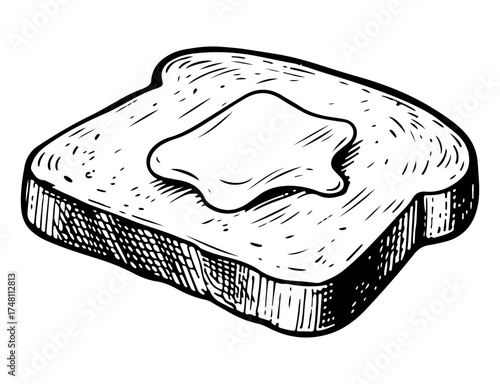 Toasted vector engraving style illustration