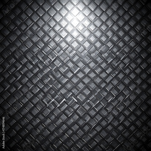 Dark gray metal surface with diamond pattern
