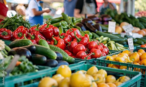 Vibrant Farmers Market Produce: A Colorful Array of Fresh Vegetables