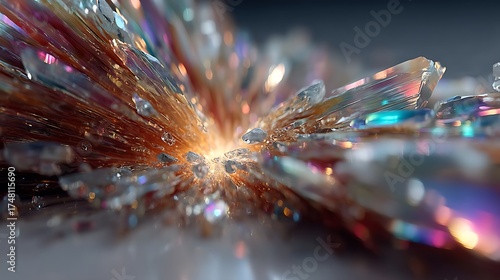 Beautiful glowing crystal fragments high resolution picture