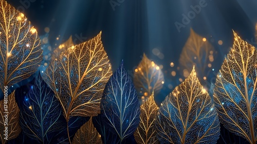 Beautiful glowing leaf veins high resolution picture