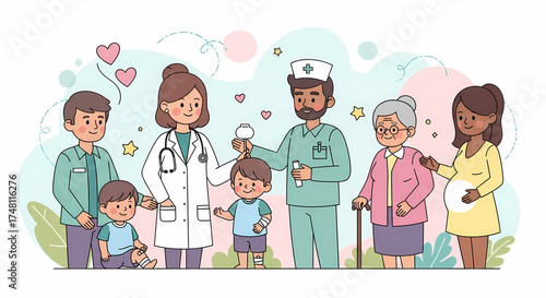 Compassionate medical professionals providing comprehensive healthcare and dedicated support to diverse families and community members, encompassing children, adults