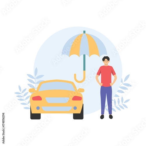 Vehicle Insurance Vector Illustration Which can easily edit or modify