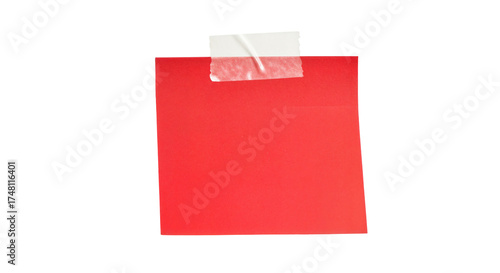 Sticky note reminder. Post it note paper. red sheets for notes isolated with clipping path on background.