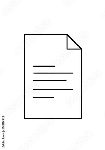 Blank paper sheet with curled corner on white background  