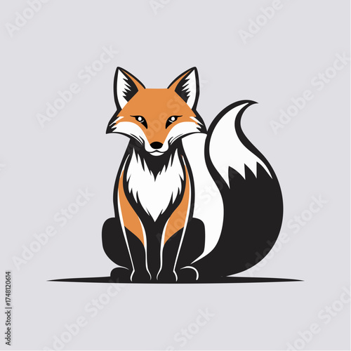 Vibrant stylized illustration of a cunning fox creature, perfect for logos and emblems