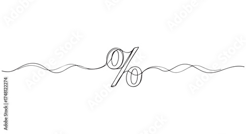 A decorative flourish with a percentage symbol in the center, isolated on transparent background