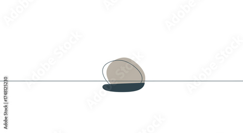Modern abstract vector illustration of two balanced organic shapes on a clean line, representing professional growth, strategic connection, and business harmony