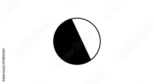 Simple Vector Business Theme Illustration - Half Black and Half White Circle