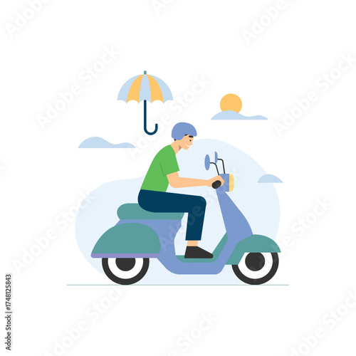 Bike Insurance Vector Illustration Which can easily edit or modify