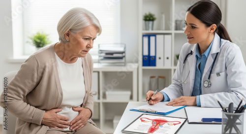 Wallpaper Mural Doctor Consultation with Patient Experiencing Abdominal Pain Torontodigital.ca