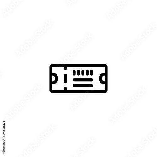 Sport ticket icon with outline style. Symbol for entry pass, match event, and stadium seat. football icon illustration