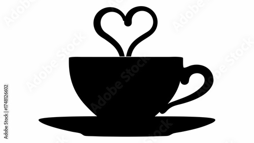 Start your day with love and a cup of coffee, perfect for cafe menus, greeting cards, and digital promotions with a warm, inviting feeling