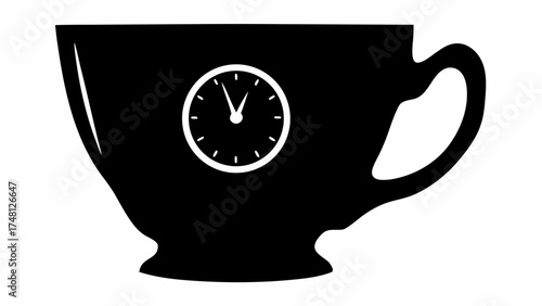 Time for Coffee Break Silhouette: Enjoy a Relaxing Moment, Schedule a Coffee Meeting, Promote Coffee Shop Hours, Morning Energy, Deadline Reminder