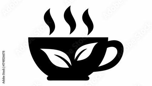 Enjoy calming herbal tea time with this minimalist mug design, perfect for wellness brands and promoting relaxation, originally a scalable vector graphic
