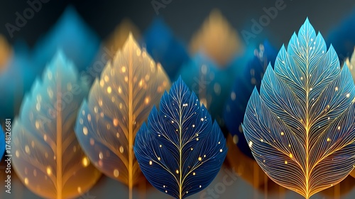 Elegant luminous leaf structure high resolution picture