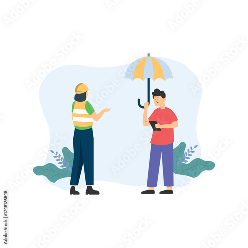 Customer Assistance Vector Illustration Which can easily edit or modify