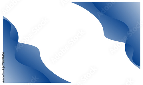 Blue Fluid Edge Frame Background — Minimal abstract backdrop featuring soft gradient blue waves on the left and right edges, creating a clean central copyspace for text and branding