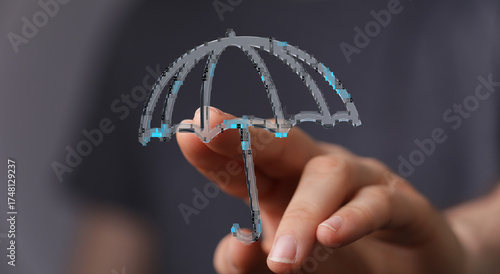 A hand holding an abstract,...
