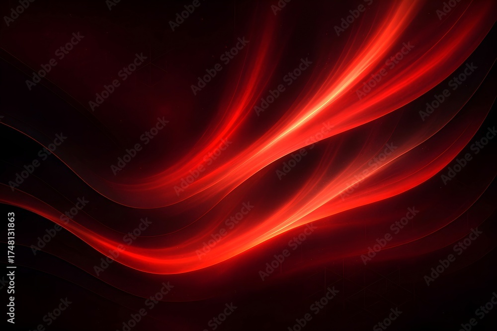 Fototapeta premium Scarlet Surge – Abstract Red Light Flow in Deep Space