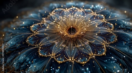 Glowing geometric floral mandala artistic pattern high resolution picture