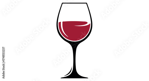 A glass of red wine isolated on transparent background