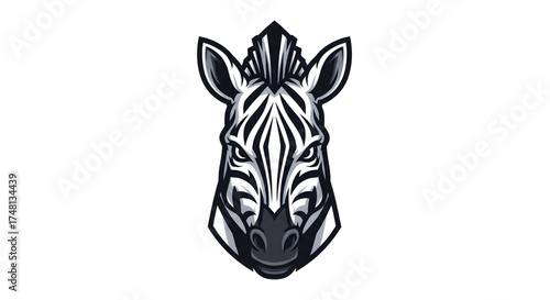 Striking zebra head mascot design, perfect for sports teams, branding, or wildlife conservation campaigns, embodying strength, agility and unique character