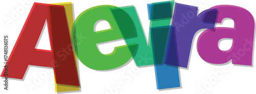 A colorful 3D render of a Happy New Year sign using alphabet fridge magnets with yellow, red, and blue letters on a white and wooden background