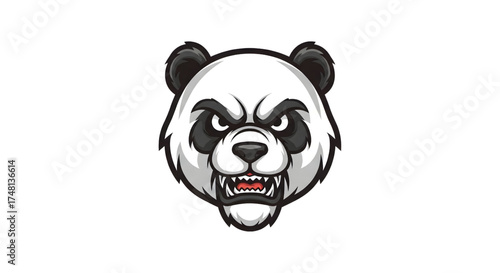 Dynamic Panda Mascot Ready for Esports or Gaming Teams, Representing Unstoppable Power and Ferocious Competitiveness, a Bold Symbol of Triumph