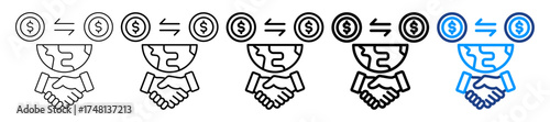 Trade Agreement Icon Different Style Outline Collection Set