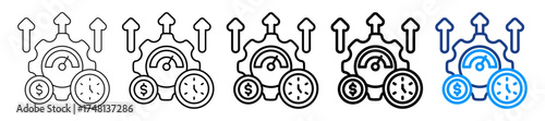Productivity Icon Different Style Outline Collection Set