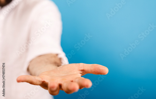 Close-up of a person's open...