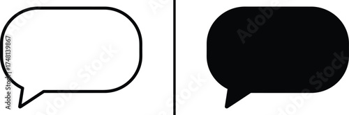 Speech Bubble Icon, Chat Message Symbol, Communication Vector