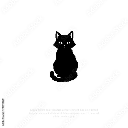 mysterious cat retro pixel art