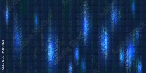 Abstract background algorithm binary programming code on virtual dark. Concept digital data technology. Vector illustration.