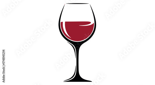 A glass of red wine isolated on transparent background