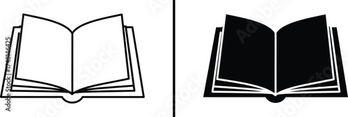 Open Book Icon, Reading and Education Symbol Vector Illustration