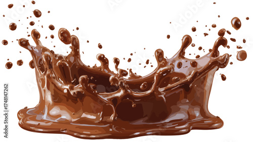 Delicious Chocolate Splash in Brown Liquid for Dessert Sweet Treats