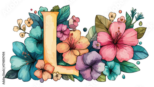 Intricately Designed Hand-Drawn Letter L Artwork for Creative Projects
