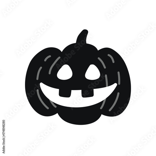 Cute Halloween pumpkin lantern. Icon. Vector illustration