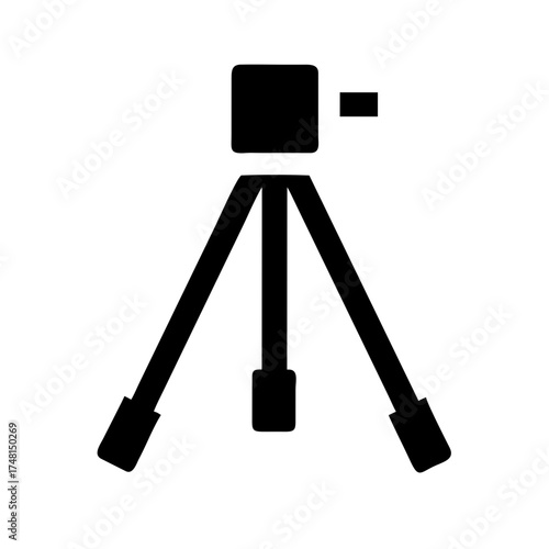 Black tripod icon for photography equipment