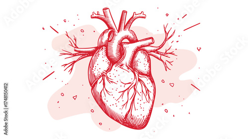 Illustration of Chest Pain Disease Concept with Outline Vector for Medical Professionals