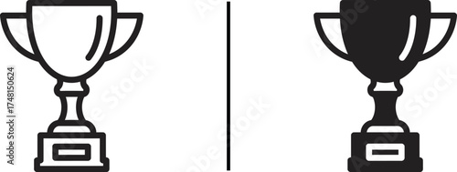 Trophy Cup Icon, Achievement and Success Vector